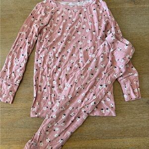 Posh Peanut Pink Floral Kids Pajama Set